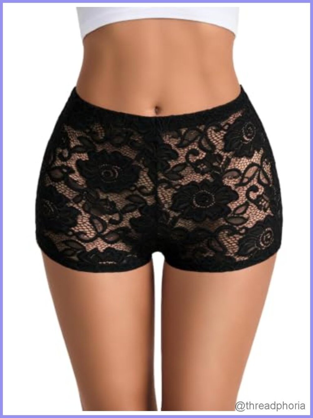 Avidlove Lace Shorts Sheer Low Rise Stretchy Micro Shorts for Women